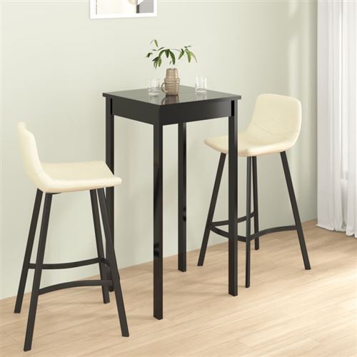 Vidaxl Noir Table De Bar Mdf 55 X 55 X 107 Cm - Image 1