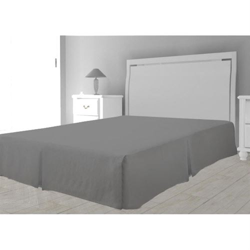 Cache sommier microfibre 160 x 200 cm - Gris