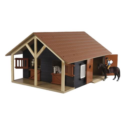 Kids Globe Farmer - Ecurie avec 2 boxes et un atelier 51 x 40,5 x 27,5cm Echelle 1:24