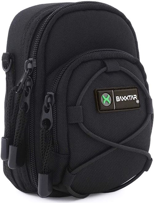 Baxxtar Blackstar (L) Housse Sac Appareil Photo - Noir - pour Coolpix A1000 - Lumix DC TZ200 TZ95 DMC TZ100 TZ90 LX15 - PowerShot SX730 SX740 HS G5 X II G7 x