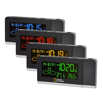 Station météo écran LCD couleur + 3 capteurs Noir - NATIONAL