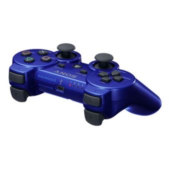 Lot De 2 Manettes PS3 Sans Fil 6 Axes - Couleurs Bleu Et Noir - Pour Playstation 3