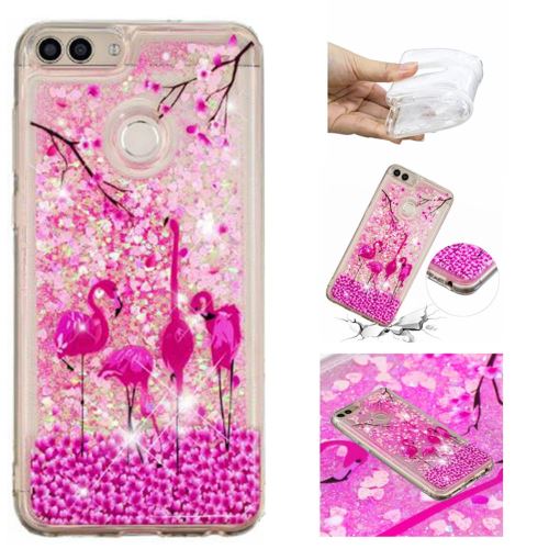 Coque en TPU motifs de gaufrage sable mou et rapide flamants roses pour votre Huawei P Smart (2017)/Enjoy 7S