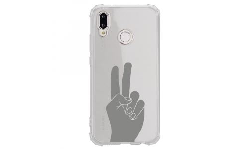 Coque souple pour Huawei P20 Lite avec impression Motifs main Peace and Love