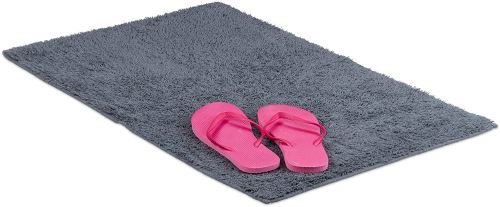 Relaxdays lavable 50 x 80 cm tapis de douche salle de bain, gris, Coton, 80 x 150 cm