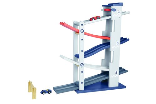 Everearth Jeu de rails en bois 2 rails en diagonale avec 2 voitures