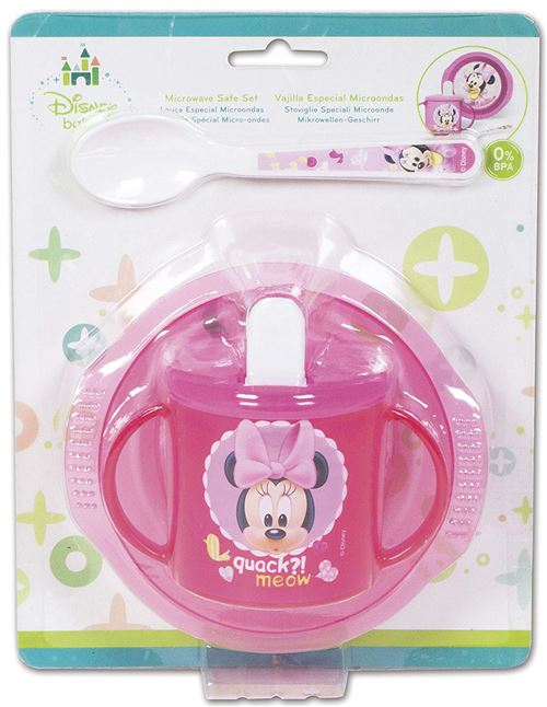 3 Pièces Minnie Disney En Plastique Sans Bpa (micro-onde 2min max) - Vaisselle/Repas/Bébé