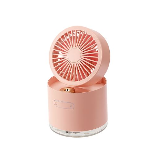 ventilateur de bureau USB de charge avec humidification par pulvérisation d'air, pliable pour à domicile Rose