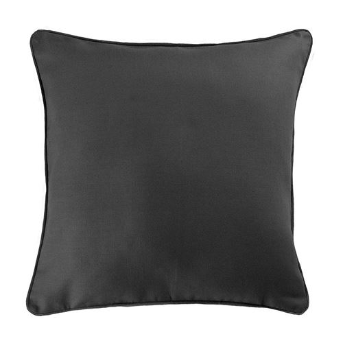 Housse de coussin +encart 40 x 40 cm coton uni panama Ardoise