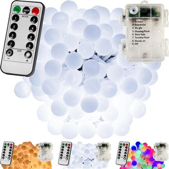 Guirlande Lumineuse VOLTRONIC 600 LED (15m) - IP44 Intérieur/extérieur - Télécommande - Blanc Froid/chaud - Économique