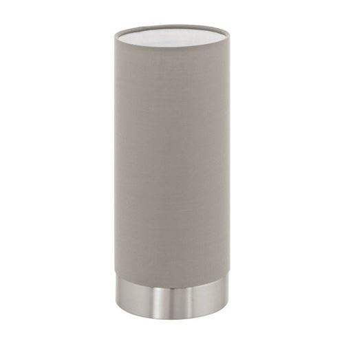 Lampe de table en textile PASTERI 1 ampoule nickel satiné
