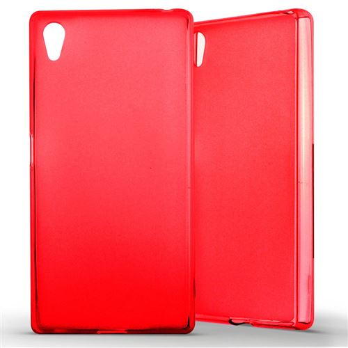 Coque pour Sony Xperia Z5 Silicone Gel givré - Rouge Translucide