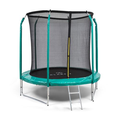 Klarfit Jumpstarter Trampoline de jardin Ø 2,5m - Filet de sécurité - Surface de saut 1,95 m - Vert
