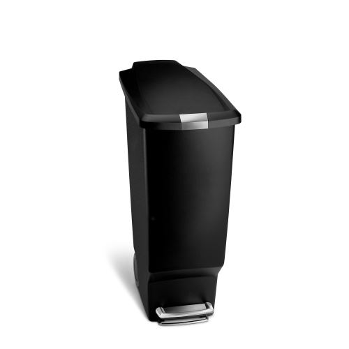 simplehuman Poubelle Étroite À Pédale en Plastique Noir 25L