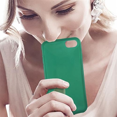 Ksix Sense Aroma Flex - Coque de protection pour téléphone portable - polyuréthanne thermoplastique (TPU) - vert, translucide, Pomme - pour Apple iPhone 6, 6s, 7
