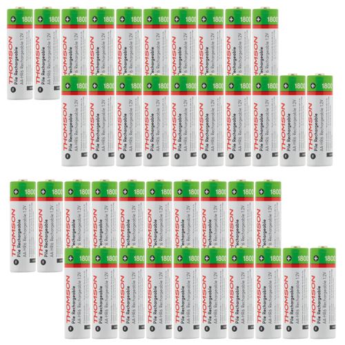 Pack de 40 piles rechargeables HR06 AA 1800 mAh - Thomson