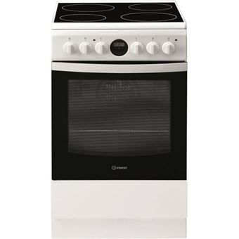 Indesit IS5V5CCW/E - Cuisinière - pose libre - largeur : 50 cm - profondeur : 60 cm - hauteur : 85 cm - avec système auto-nettoyant - classe A - blanc