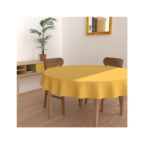 Nappe ronde anti-tâches Alix - D 180 cm - Jaune