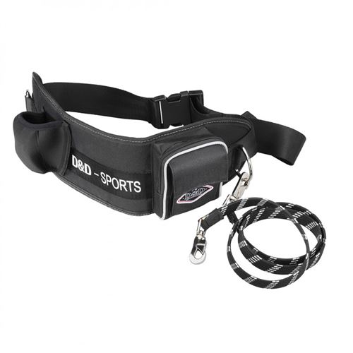 D&D Sports Active Walker Ceinture-laisse réfléchissante pour jogging L - 110cm - Noir - Pour gros chien