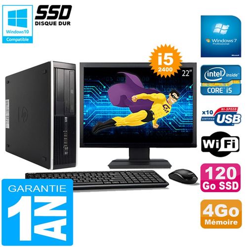 Pc hp compaq pro 6300 sff i5-2400 4go 120go ssd graveur dvd wifi w7 ecran 22' État correct - Hewlett-Packard reconditionné disponible sur Fnac