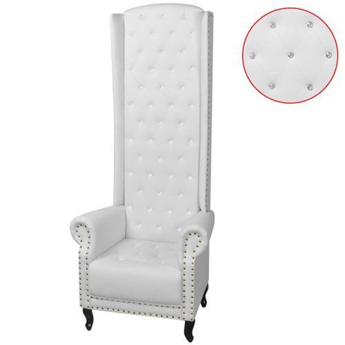 vidaXL Fauteuil à dossier haut Blanc 77 x 65 x 181 cm