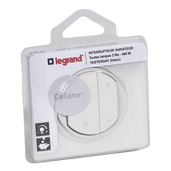 Legrand Céliane - Interrupteur automatique toutes charges - Ensemble Blanc complet à Griffes