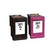 Pack 2 cartouches d'encre compatible pour imprimante HP Envy 5530 - N° 301 XL Noir et Couleur Grande Capacité
