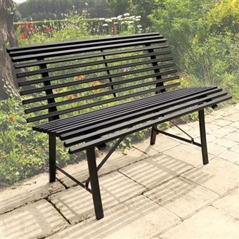 Banc De Jardin En Metal Gris Anthracite Mobilier De Jardin