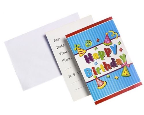 Eddy Toys Invitation Joyeux anniversaire 9 x 14 cm 6 pièces