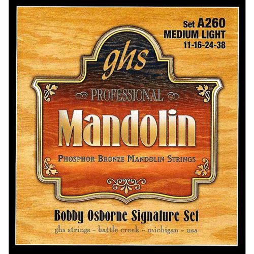 GHS A260 - Jeu de cordes Phosphor Bronze Mandoline - Bobby Osborne - Medium Light 11-38