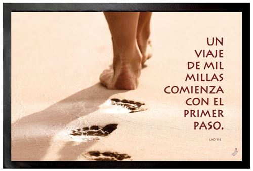 Motivation Paillasson Essuie-Pieds - Un Viaje De Mil Millas Comienza Con El Primer Paso (40x60 cm)
