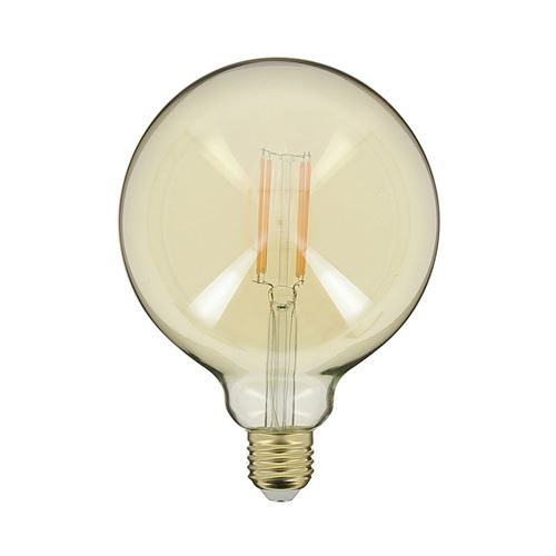 Ampoule LED déco Globe (G125) / Vintage au verre ambré, culot E27, 7W cons. (50W eq.), 638 lumens, lumière blanc chaud
