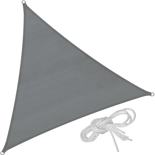 TecTake Voile d'ombrage triangulaire, gris - 600 x 600 x 600 cm