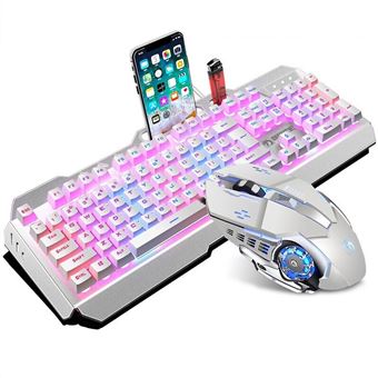 Ensemble clavier et souris de jeu, clavier d'ordinateur rétroéclairé RVB et  souris de jeu, ensemble de clavier de jeu filaire pour les joueurs PC