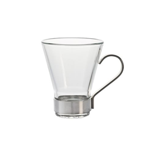 Tasse à café ypsilon 11 cl en verre et métal (lot de 6) - Bormioli Rocco - Transparent - Verre