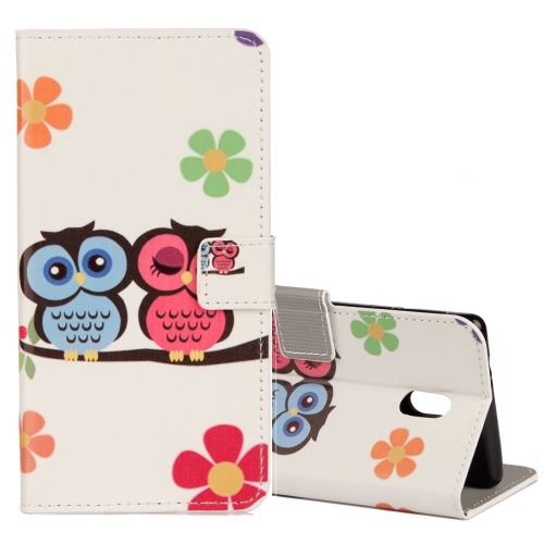 Nokia N6 Housse Etui Cuir PU Hiboux Love ALS54821