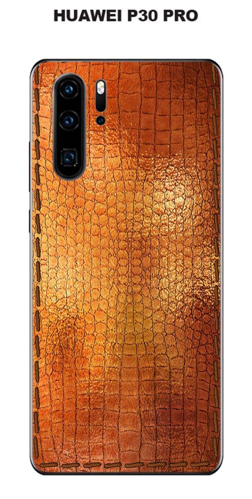 Coque Huawei P30 PRO design Cuir doré avec piqures tournantes