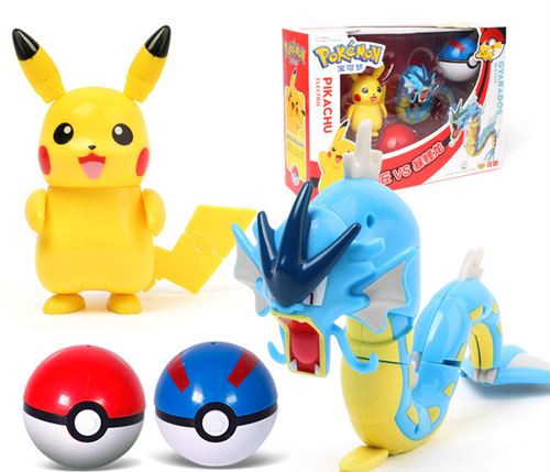 Set de 2 pièces Figurines Delicate Pokémon Pikachu + Gyarados modèle d'action ensemble de jouets pour enfants 11 cm