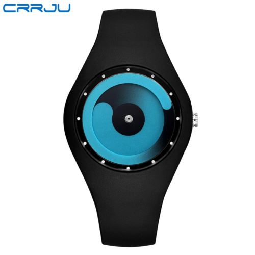 Montre Homme Femme Sport Quartz #2136 Noir+Bleu