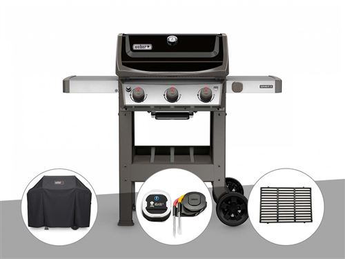 Barbecue gaz Weber Spirit II E-310 + plancha + Housse + Thermomètre iGrill 3 + 1/2 grille de cuisson