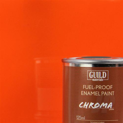 Peinture Chroma Gloss Enamel (résistant Carburant) Orange (pot 125ml) - Guild Materials