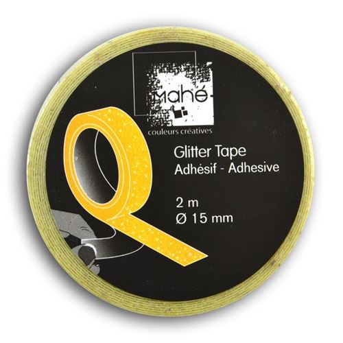 Masking Tape jaune fluo à paillettes - Mahé