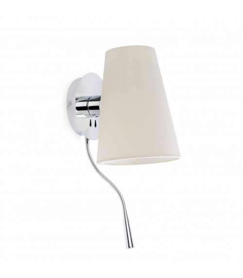 Aplique murale chrome Lupe 1 ampoule h42