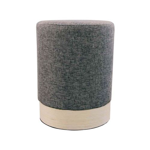 The Home Deco Factory - Pouf design scandinave Malmo - Diam. 30 x H. 40 cm - Gris foncé - Malmo