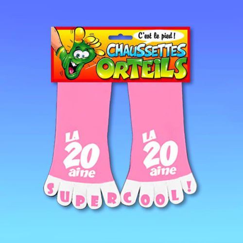chaussettes orteils 20 ans rose - CD4961