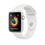 Apple Watch Series 3 GPS 42 mm aluminium argente montre intelligente avec bande sport fluoroelastomere blanc taille du poignet 140 210 mm 8 Go Wi Fi Bluetooth 32.3 g Apple Watch Achat prix fnac