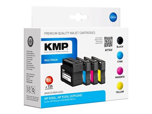 Kmp 4011324172706 Cartouche D'encre 4 Pièce Compatible Cyan Jaune - vue 2