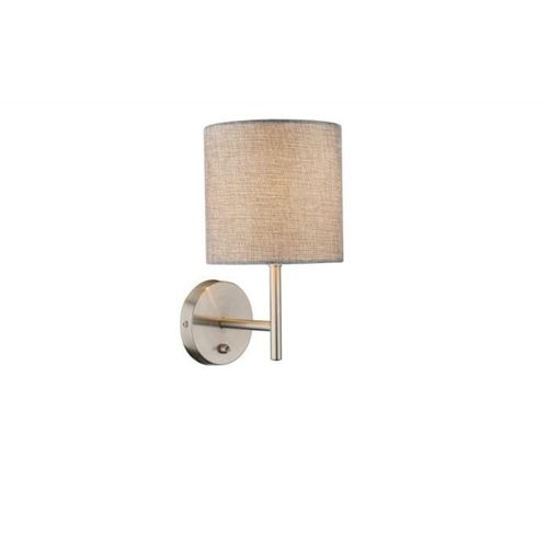 Globo lighting applique luminaire mat - plastique - tissu gris - interrupteur - 15 x26 cm - 40w - 230v 21745