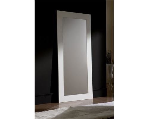 Miroir mural blanc ou noir laqué design JENNY - Noir - L 90 x H 200 cm
