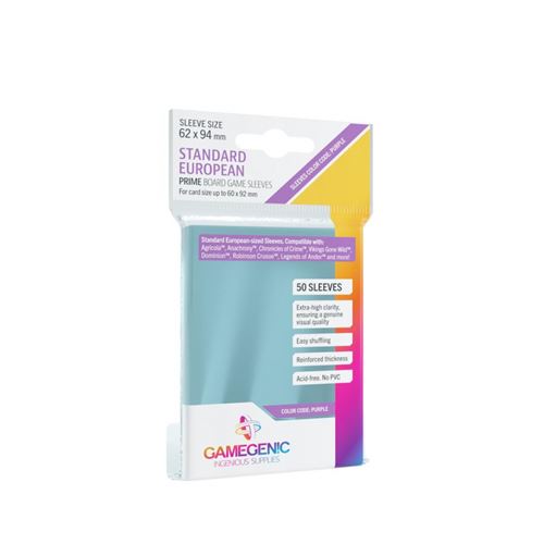 Gamegenic : Sachet de 50 protège-cartes - 6,2 x 9,4 cm - Standard European purple